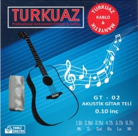 Turkuaz GT-02 Akustik Gitar Teli 010 Takım Tel