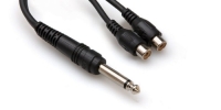 HOSA 1/4'' TS (M)  Dual RCA (F) Y-kablo