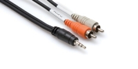 HOSA 3.5 mm. TRS (M)  Dual RCA (M) Stereo Breakout kablo, 3 Mt.