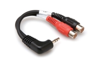 HOSA 3.5 mm. TRS (M)  Dual RCA (F) Stereo Breakout kablo (Açılı)