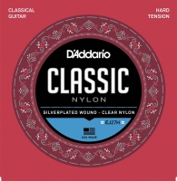 DADDARIO EJ27H KLASİK GİTAR TEL SETİ (4/4), SILVERPLATED WOUND, C D'Addario EJ27H Student Nylon Classical Guitar Strings, Hard Tension