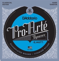 DADDARIO EJ46TT KLASİK GİTAR TEL SETİ, PRO-ARTE, DYNACORE, TITANIU D'Addario EJ46TT Hard Tension Pro-Arte Dynacore Classical Guitar Strings (6-String Set, Titanium Trebles, 28.5 - 46)