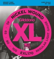 DADDARIO EXL170 BAS GİTAR TEL SETİ, XL, 45-100, LONG SCALE, NICKEL  