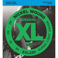 DADDARIO EXL220 BAS GİTAR TEL SETİ, XL, 40-95, LONG SCALE, NICKEL    