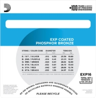 DADDARIO EXP16 AKUSTİK GİTAR TEL SETİ, 12-53, COATED PHOSPHOR BRO