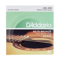 DADDARIO EZ920 AKUSTİK GİTAR TEL SETİ, 85/15 BRONZE, MEDIUM LIGHT D'addario EZ920, 85/15 Bronze - Medium Light - Akustik gitar tel seti (012-054)