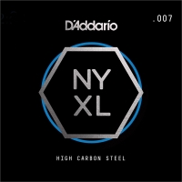 DADDARIO NYS007 ELEKTRO VE AKUSTİK TEK TEL, E-(Mİ), HIGH CARBON D'Addario NYS007 Single Plain Steel Guitar String, .007