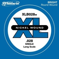 DADDARIO XLB028W BAS GİTAR TEK TEL, (DO), XL NICKEL WOUND, 0.028 GA Bas Tel Tek Nickel Round Wound long Scale Do