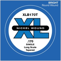 DADDARIO XLB170T BAS GİTAR TEK TEL, (Sİ), XL NICKEL WOUND, 0.170 GA D'Addario XLB170T Nickel Wound Bass Guitar Single String, Long Scale, .170, Tapered