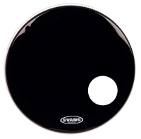 EVANS BD22RB DERİ 22 EQ3 RESONANT SİYAH KİCK ÖN DELİKLİ TEK KAT Deri 22'' EQ3 Resonant Siyah Bass Ringli Deri Tek Kat (7 Mil) :EVANS ABD