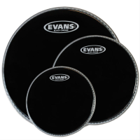 EVANS ETPCHR-R DERİ SETİ 10+12+16 BLACK CHROME TOM CLEAR ROCK KİT DERİ TOMPACK:BLACK CHROME - RCK: EVANS ABD