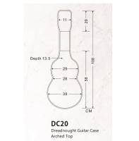 VALENCIA DC20 AKUSTİK (DREADNOUGHT) GİTAR KUTUSU, DÖKÜM SERT KAS DREADNOUGHT GİTAR KUTUSU :