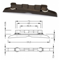 VALENCIA EMBR1 MANDOLİN KÖPRÜSÜ, DR.PARTS, SİYAH, ABANOZ Mandolin Köprüsü Dr.parts: