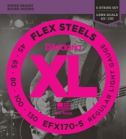 DADDARIO EFX170-5 BAS GİTAR TEL SETİ, 5 TELLİ, FLEXSTEELS, REGULAR L   