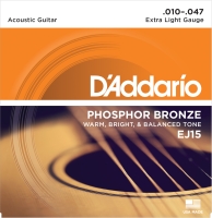 DADDARIO EJ15 AKUSTİK GİTAR TEL SETİ, PHOSPHOR-BRONZE, EXTRA LIG   