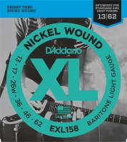 DADDARIO EXL158 ELEKTRO GİTAR TEL SETİ, XL, 13-62, 3RD NICKEL WOUN Elektro Gitar Teli Set Elektrobarıtone Xl Lıte 