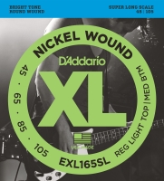 DADDARIO EXL165SL BAS GİTAR TEL SETİ, XL SERİSİ, NICKEL WOUND, REG L   