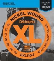 DADDARIO EXL110-7 ELEKTRO GİTAR TEL SETİ, 7 TELLİ, XL, 10-59, NICKEL EXL110-7 Nickel Wound, 7-String, Regular Light, 10-59