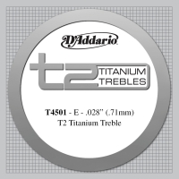 DADDARIO T4501 KLASİK GİTAR TEK TEL, T2 SERİSİ, TITANIUM TREBLES, Klasik Gitar Tek Tel T2 Tıtanıum .028 Normal