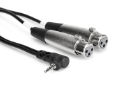 HOSA 3.5 mm. 90 derece TRS (M)  Dual XLR (F) Stereo Breakout kablo, 60 cm.