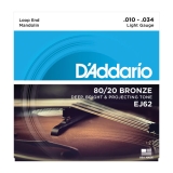DADDARIO J62 TEL-Mandolin Tel Set 80/20 Bronze:  J62  