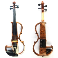 KINGLOS KNG MWDS-1902 ELEKTRO KEMAN 4/4 KUTULU Kinglos 4/4 Solid Wood Advanced Wood Grain Electric/Silent Violin Kit with Ebony Fittings Full Size (MWDS1902)
