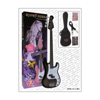 VALENCIA GRB1KCBK BAS GİTAR GYPSY ROSE SET (GIGBAG, SEHPA, STICKERS, Bas Gitarset -Siyah- (Sehpa-gigbag-sticker-dvd): 
