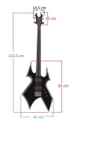 Süper Lüks Kalın Bas Gitar Kılıfı - b.c. rich - warwick için 134 cm