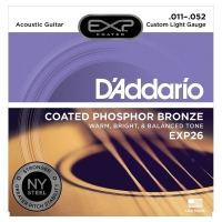 DAddario EXP26 Coated Phosphor Bronz Custom Akustik Gitar Teli 11-52